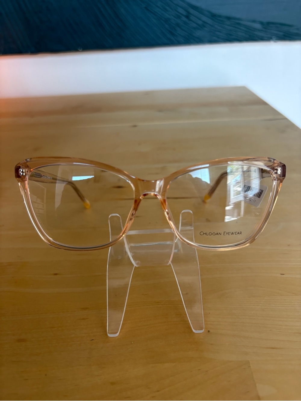 Chlogan Eyewear Oval Cat Eye Orange Peach 9124 55-15-145 NWT
